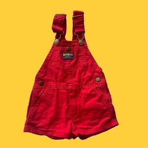 Vintage red Osh Kosh bib Shortalls size 2t